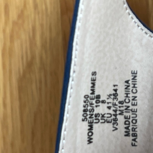 Lands’ End Women’s Suede Slingback Wedge Sandals Radiant Navy Size 10 - Picture 8 of 9